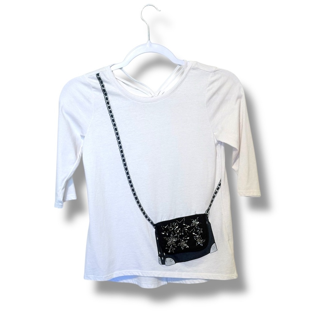 Jessica Simpson Girls White Faux Crossbody Purse Top Size Medium